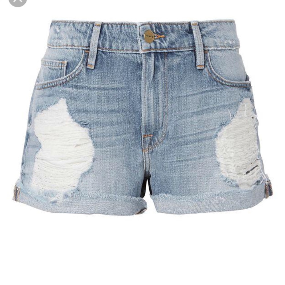 Frame Le Grand Garçon Short distresses